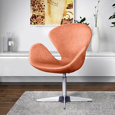 Лаунж кресло Swan, рогожка оранжевый от «Топ концепт»