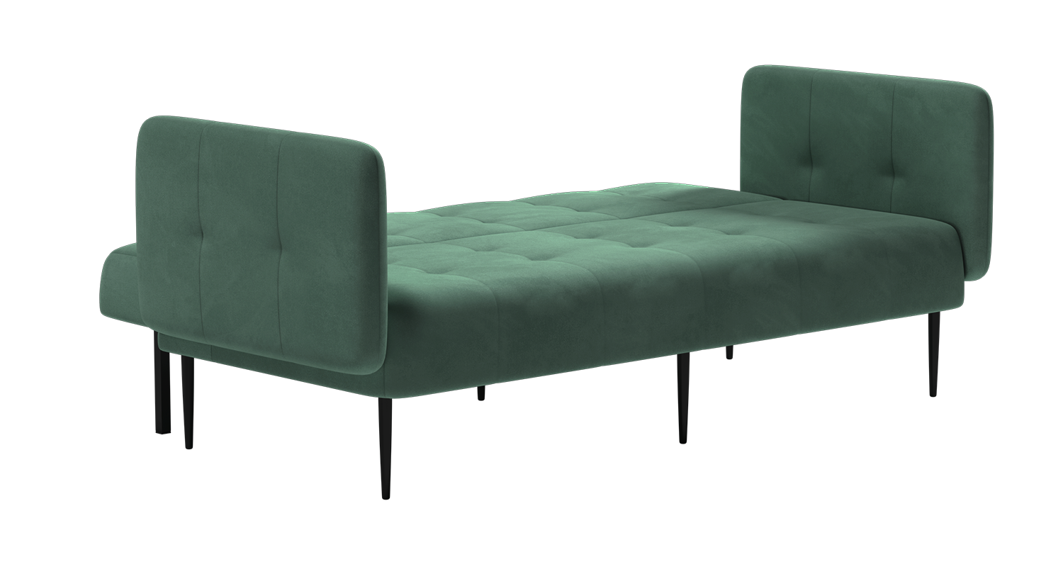 Monaco диван-кровать прямой с подлокотниками, трехместный, бархат зеленый 19 изображение Monaco диван-кровать прямой с подлокотниками, трехместный, бархат зеленый 19 фото