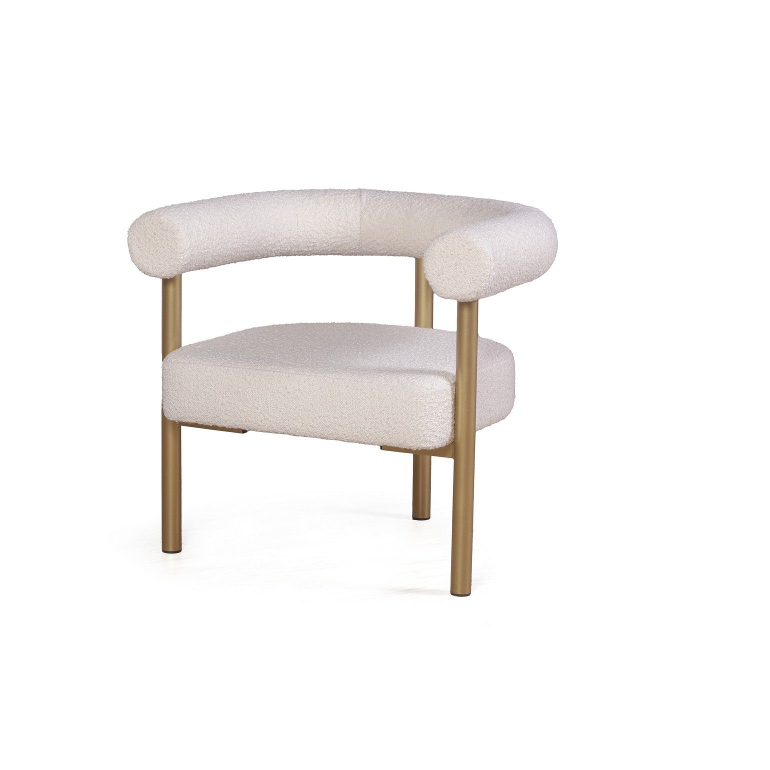 Кресло Бигги, букле Turin ivory / опоры золото