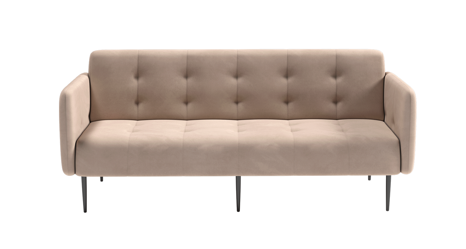 Monaco диван-кровать прямой с подлокотниками, трехместный, велюр бежевый Velutto 06 изображение Monaco диван-кровать прямой с подлокотниками, трехместный, велюр бежевый Velutto 06 фото