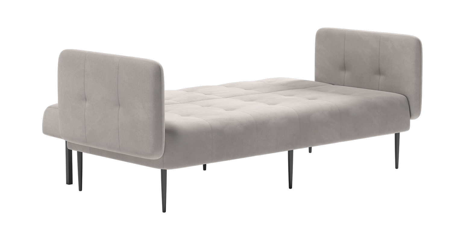Monaco диван-кровать прямой с подлокотниками, трехместный, велюр серый Velutto 52 изображение Monaco диван-кровать прямой с подлокотниками, трехместный, велюр серый Velutto 52 фото