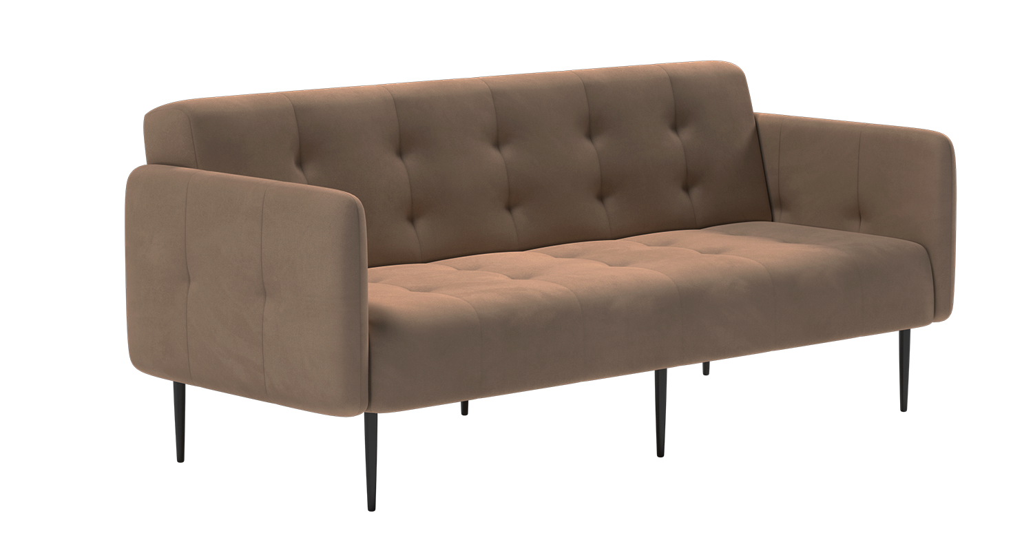 Monaco диван-кровать прямой с подлокотниками, трехместный, велюр бежевый Velutto 23 изображение Monaco диван-кровать прямой с подлокотниками, трехместный, велюр бежевый Velutto 23 фото