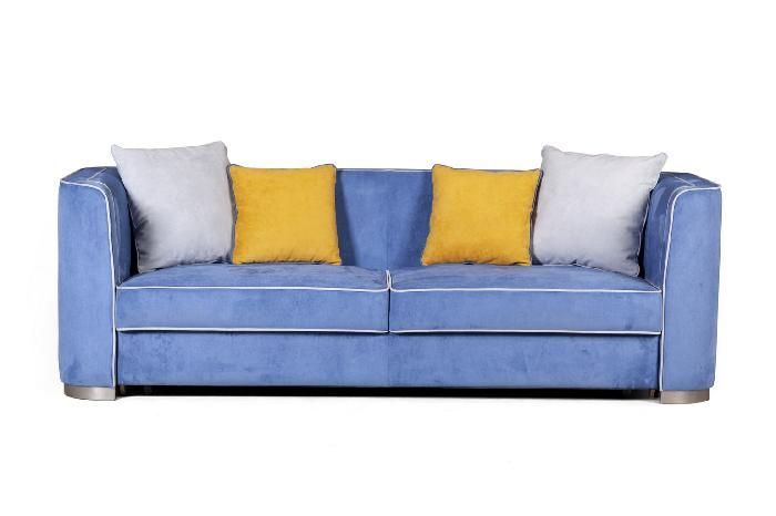 Komo диван-кровать трехместный, велюр синий