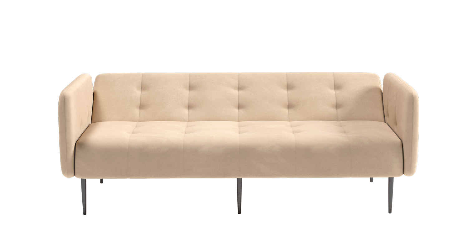 Monaco диван-кровать прямой с подлокотниками, трехместный, велюр бежевый Velutto 04 изображение Monaco диван-кровать прямой с подлокотниками, трехместный, велюр бежевый Velutto 04 фото
