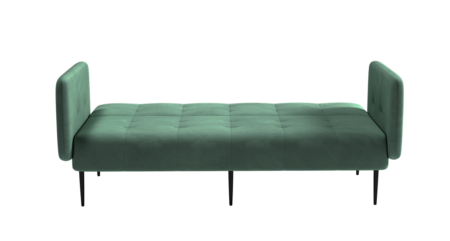 Monaco диван-кровать прямой с подлокотниками, трехместный, бархат зеленый 19 изображение Monaco диван-кровать прямой с подлокотниками, трехместный, бархат зеленый 19 фото