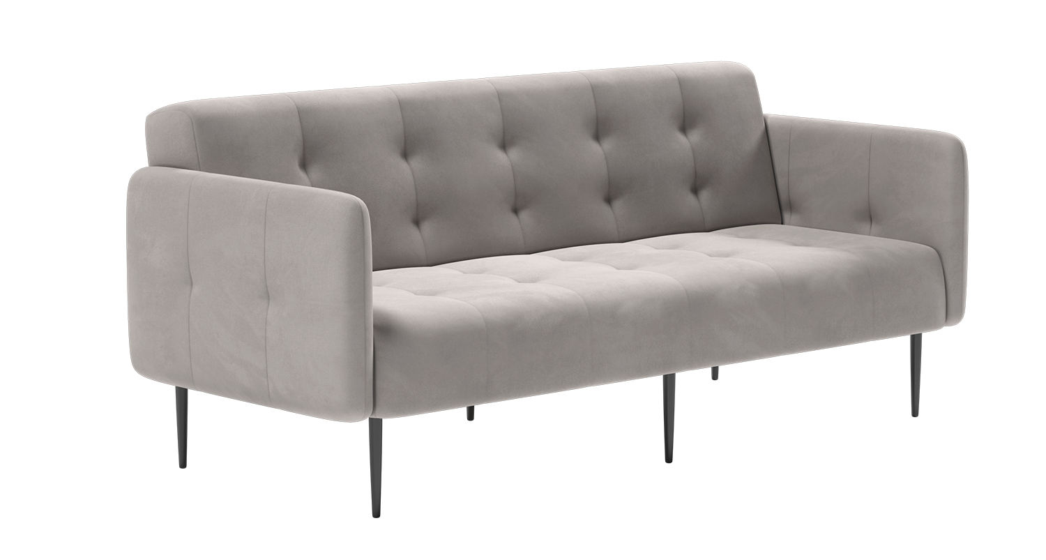 Monaco диван-кровать прямой с подлокотниками, трехместный, велюр серый Velutto 52 изображение Monaco диван-кровать прямой с подлокотниками, трехместный, велюр серый Velutto 52 фото