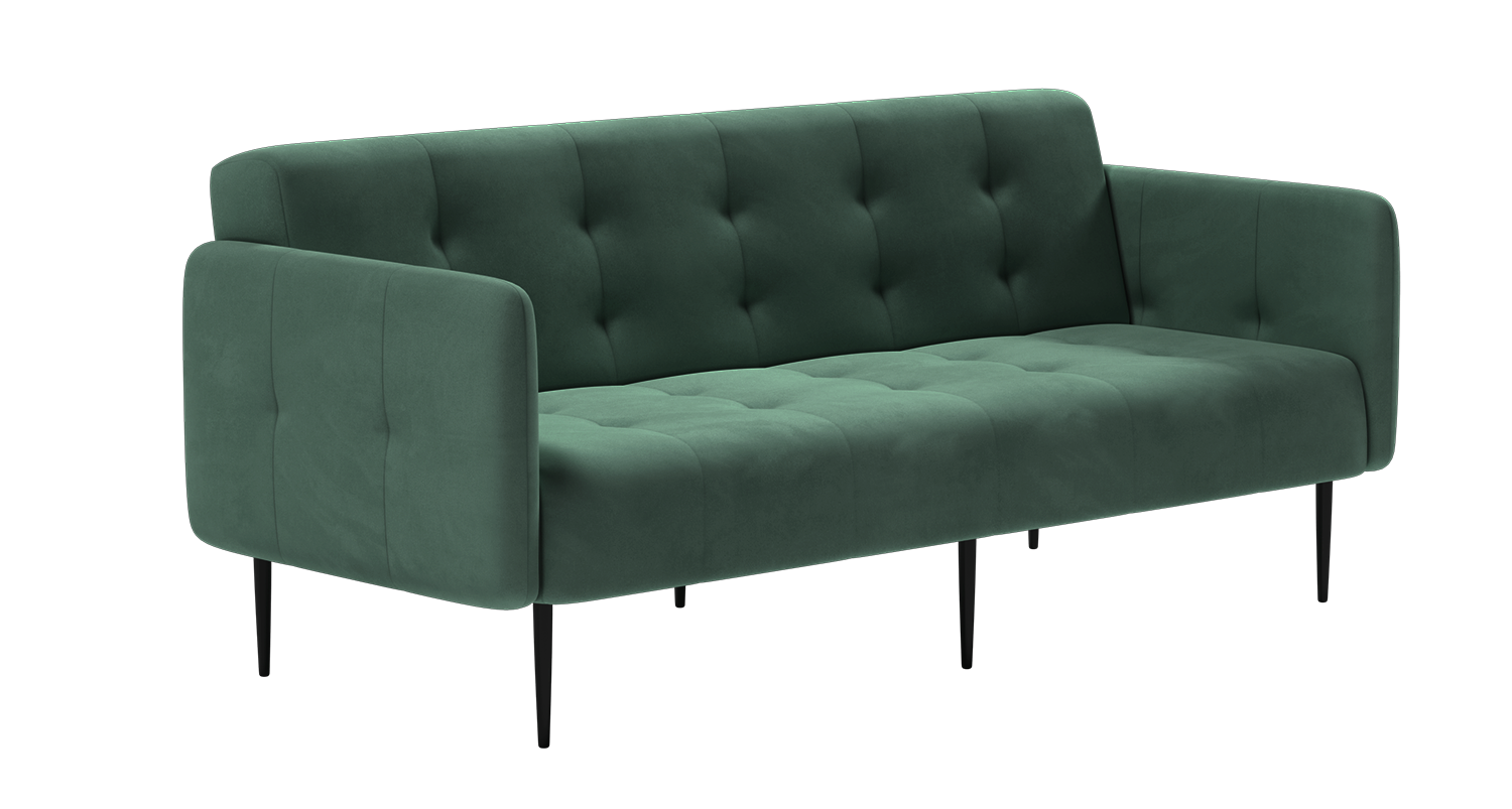 Monaco диван-кровать прямой с подлокотниками, трехместный, бархат зеленый 19 изображение Monaco диван-кровать прямой с подлокотниками, трехместный, бархат зеленый 19 фото