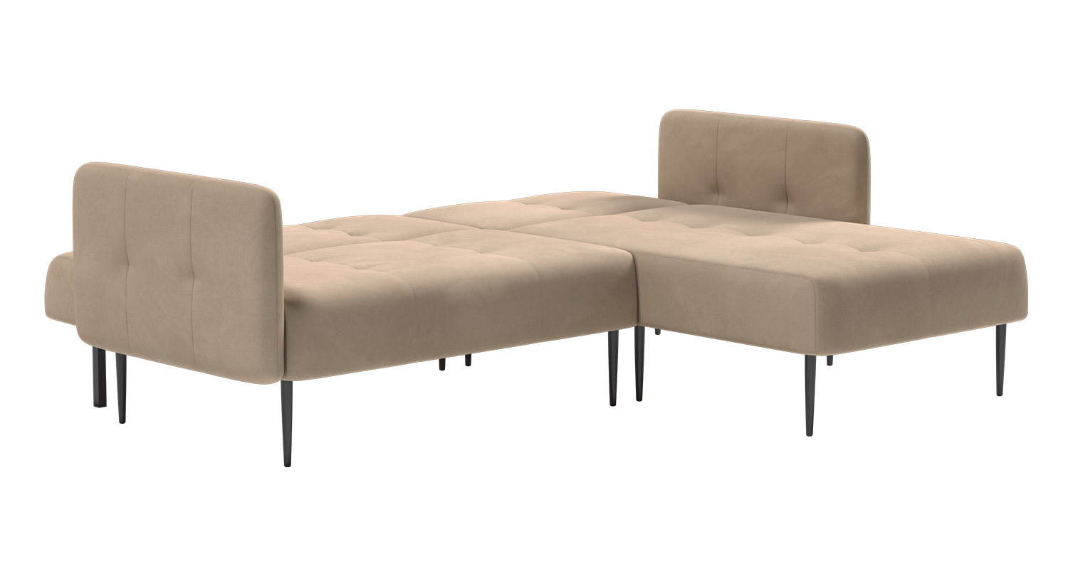 Monaco диван-кровать с шезлонгом, с подлокотниками, бархат бежевый 5 изображение Monaco диван-кровать с шезлонгом, с подлокотниками, бархат бежевый 5 фото