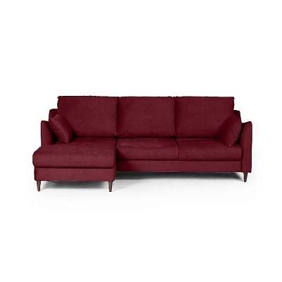 Stockholm диван-кровать с шезлонгом велюр красный