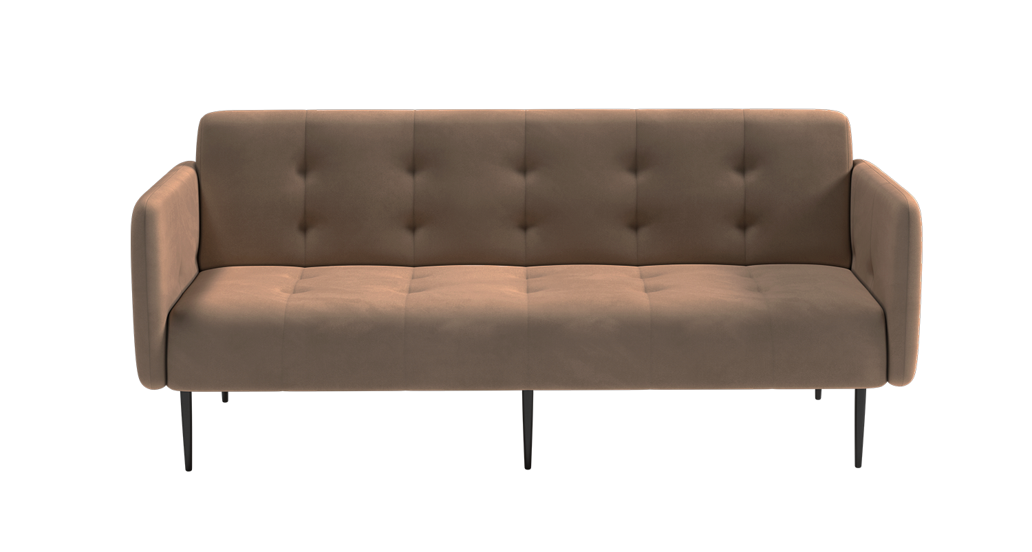 Monaco диван-кровать прямой с подлокотниками, трехместный, велюр бежевый Velutto 23 изображение Monaco диван-кровать прямой с подлокотниками, трехместный, велюр бежевый Velutto 23 фото