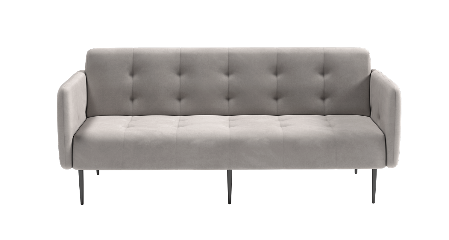 Monaco диван-кровать прямой с подлокотниками, трехместный, велюр серый Velutto 52 изображение Monaco диван-кровать прямой с подлокотниками, трехместный, велюр серый Velutto 52 фото