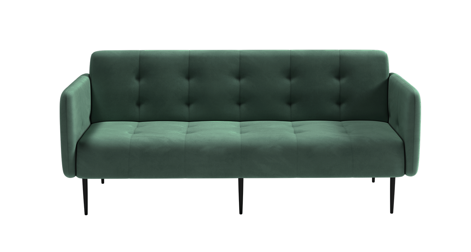 Monaco диван-кровать прямой с подлокотниками, трехместный, бархат зеленый 19 изображение Monaco диван-кровать прямой с подлокотниками, трехместный, бархат зеленый 19 фото