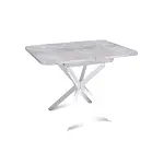 Стол Твист раздвижной (100+30) цемент светлый / опоры белые