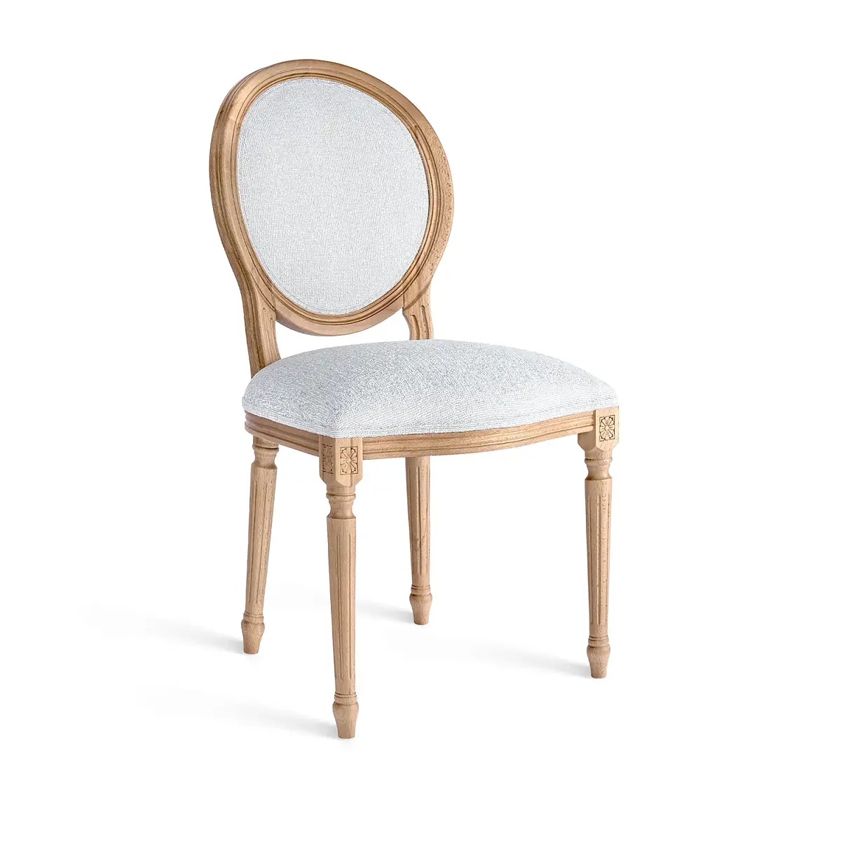 Стул Вивьен, бук натуральный,  шенилл серый фото