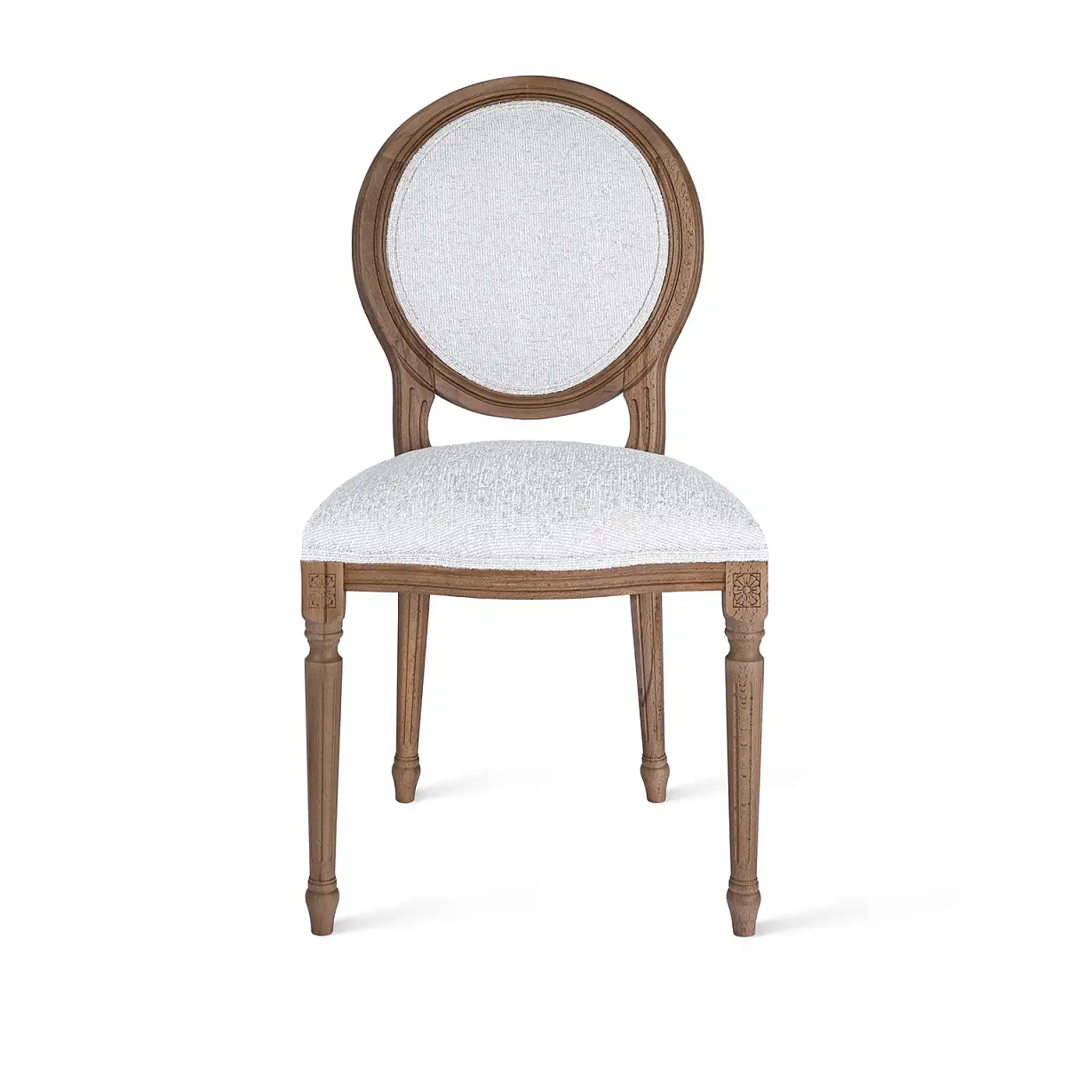 Стул Вивьен, бук натуральный лак орех,  шенилл серый фото