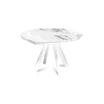 Стол круглый раскладной Orion (120+30+30), керамика глянцевая Calacatta