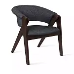 Кресло Lars, дуб натуральный лак венге, ткань, серый
