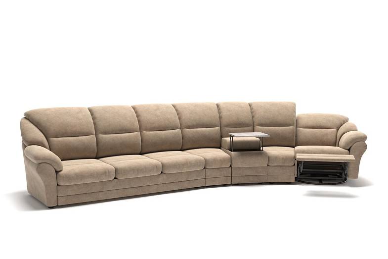 San-Remo диван-кровать с реклайнером, баром с кофейным столиком и радиусными модулями