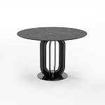 Стол круглый Capri 100, керамика матовая, черная