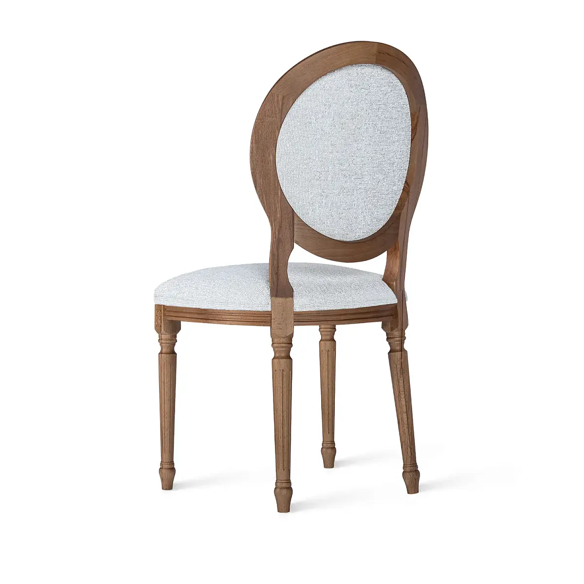 Стул Вивьен, бук натуральный лак орех,  шенилл серый фото