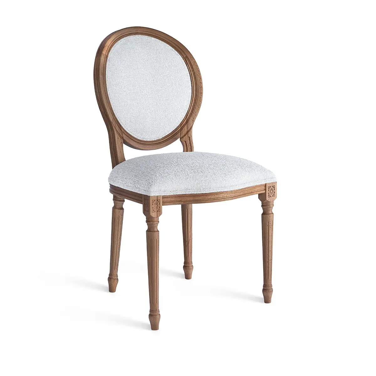 Стул Вивьен, бук натуральный лак орех,  шенилл серый фото