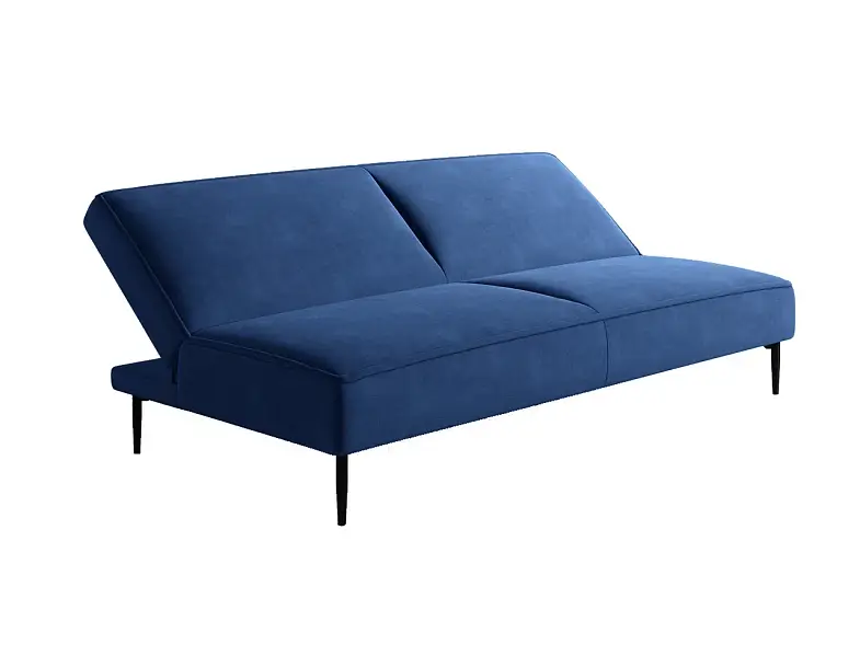 Este диван-кровать трехместный, прямой, без подлокотников, бархат синий 29