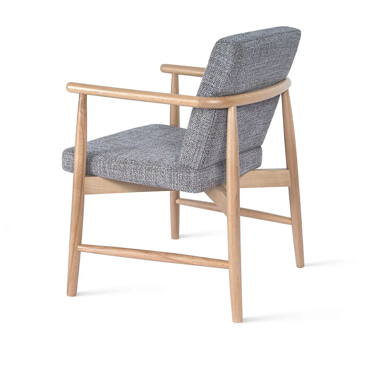 Полукресло Бион, бук лак натуральный, рогожка серый фото