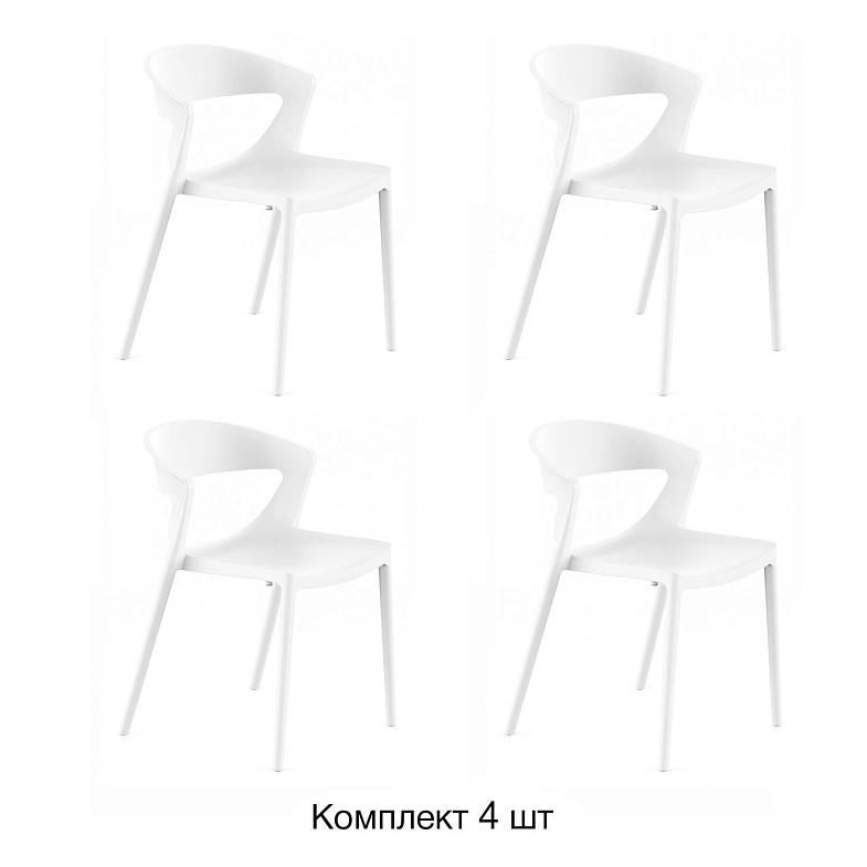 Стул LEXA, (комплект 4 шт), пластик белый