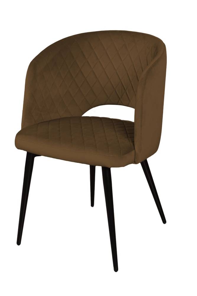 Кресло William ромб, комплект (4шт), бархат коричневый 12/ черный конус от производителя «Top concept»