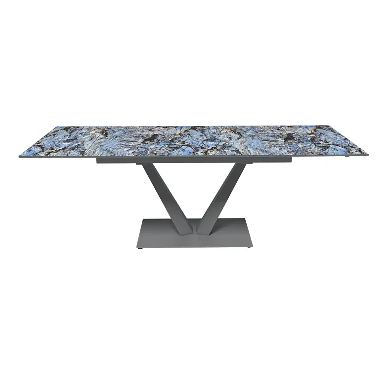 Стол раскладной Malibu (140+40+40), керамика глянцевая Lemurian Blue