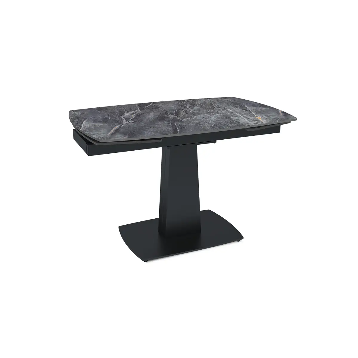 Стол раскладной Vega (120+30+30), бронированная керамика 12 мм, глянцевая Bonix Grey изображение Стол раскладной Vega (120+30+30), бронированная керамика 12 мм, глянцевая Bonix Grey фото