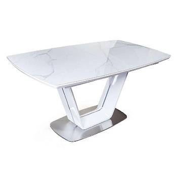 Купить Стол обеденный Monroe, раскладной (160+40 см) испанская керамика белая в интернет-магазине