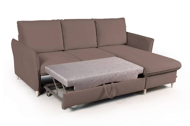 Hans диван-кровать с шезлонгом рогожка серый