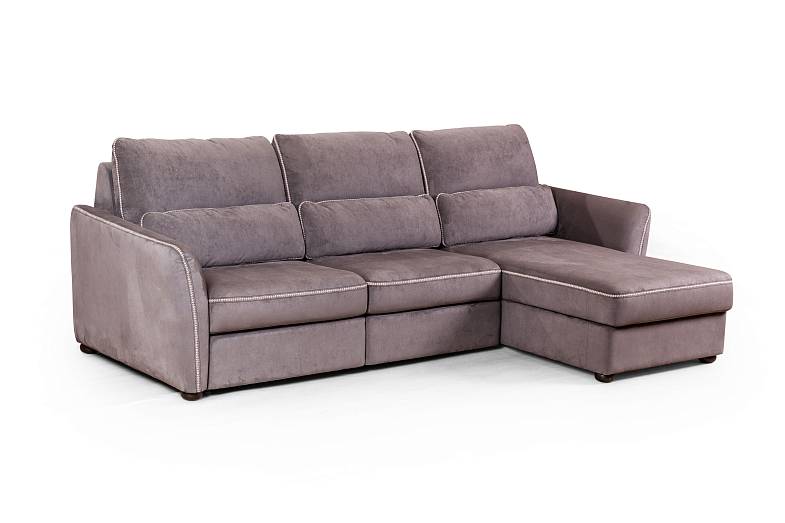 Marco диван-кровать с шезлонгом замша серый