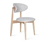 Стул Пабло, дуб лак натуральный, шенилл светлый