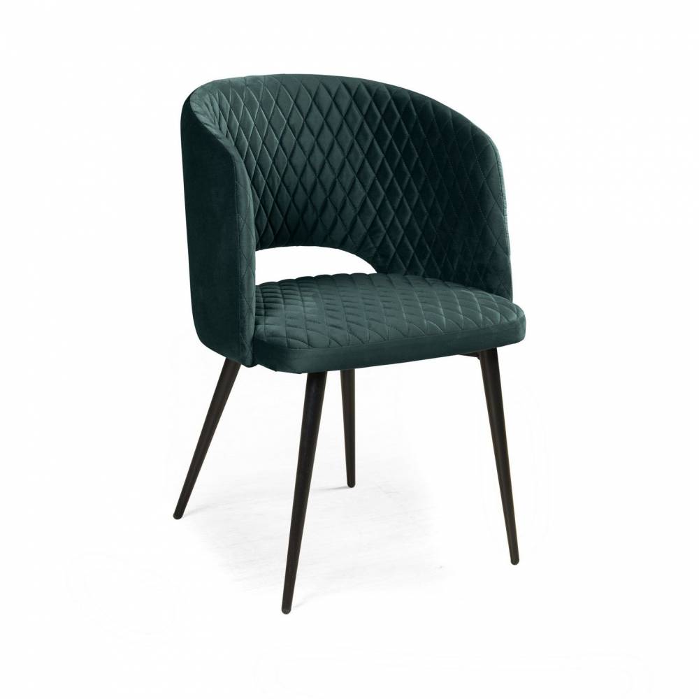 Кресло William ромб, комплект (4шт), бархат зелёный 19/ черный конус от производителя Top concept