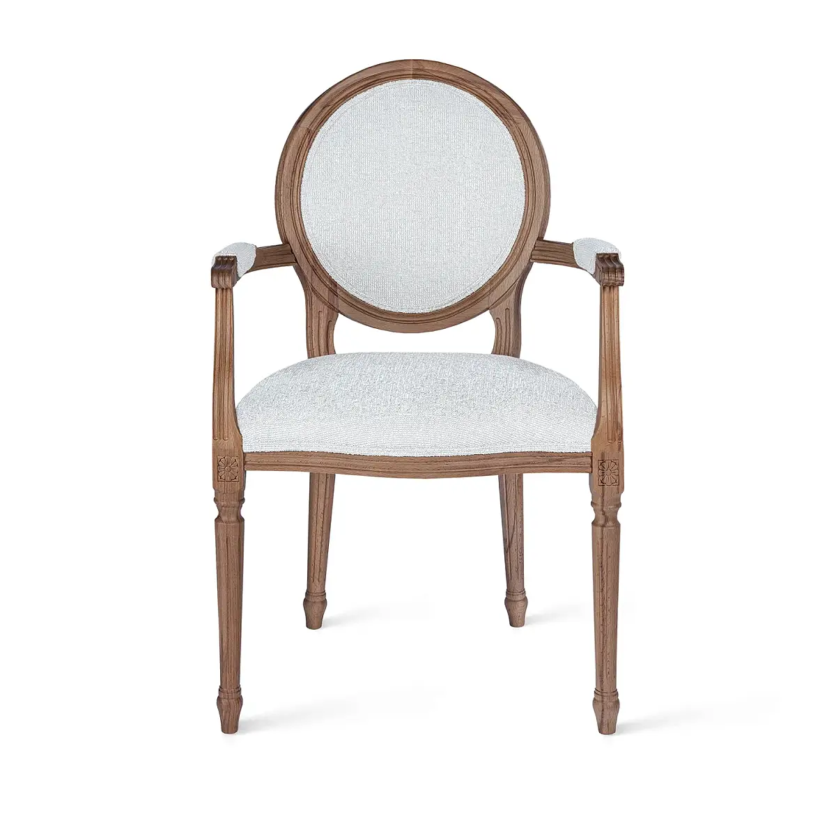 Кресло Вивьен, бук натуральный лак орех,  шенилл серый фото