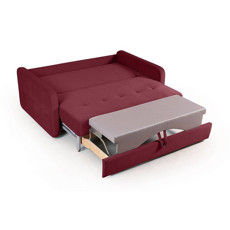 Karina 02 диван-кровать двухместный велюр красный