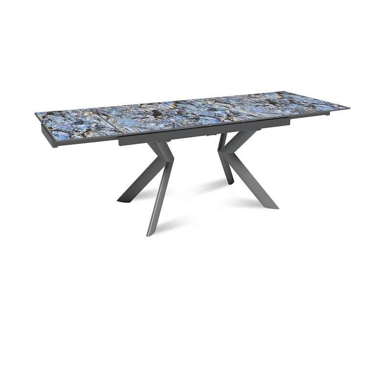 Стол раскладной Bridge (140+40+40), керамика глянцевая Lemurian Blue