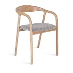 Стул Брэдли, дуб натуральный лак, рогожка серый