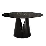 Стол круглый GIO 100, керамика глянцевая, черная
