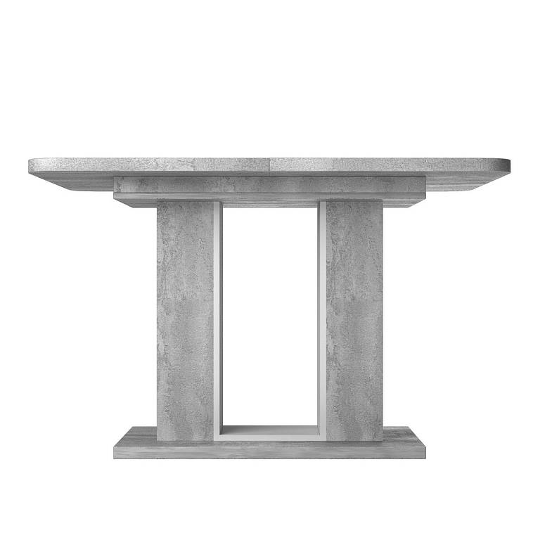 Стол обеденный Toscana (120+40) цемент светлый/белый бриллиант