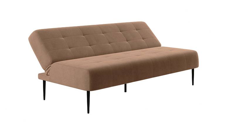 Monaco диван-кровать прямой трехместный, без подлокотников, бархат тёмно-коричневый 12