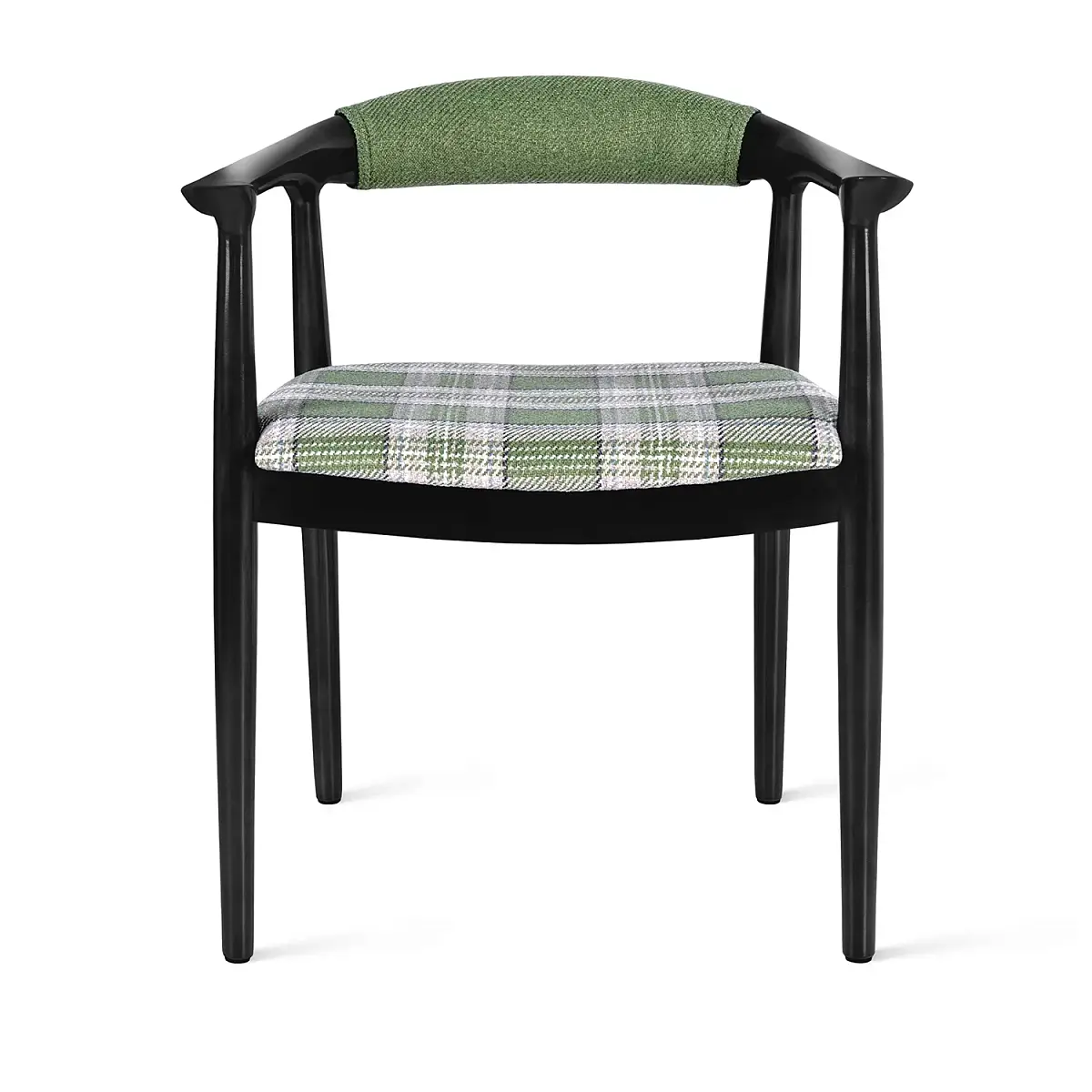 Стул Фьорд, каучуковое дерево лак венге, рогожка зеленый фото