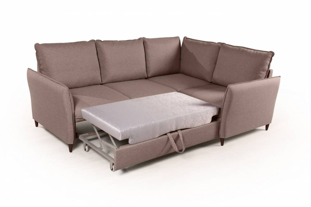 Hans диван-кровать угловой рогожка серый
