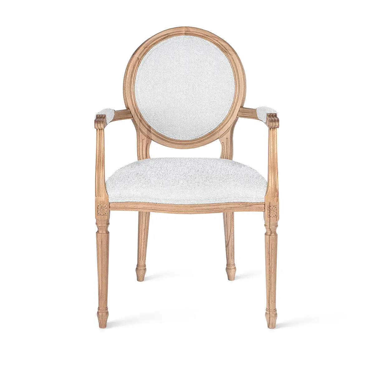 Кресло Вивьен, бук натуральный,  шенилл серый фото