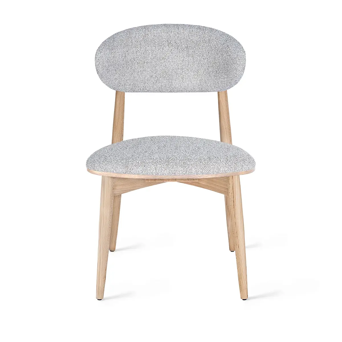 Стул Пабло, дуб лак натуральный, шенилл светлый фото