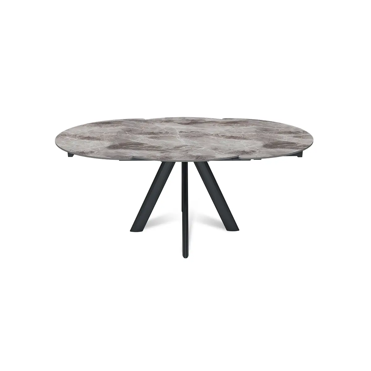 Стол круглый раскладной Orion (120+30+30), керамика глянцевая Italian Light Grey изображение Стол круглый раскладной Orion (120+30+30), керамика глянцевая Italian Light Grey фото