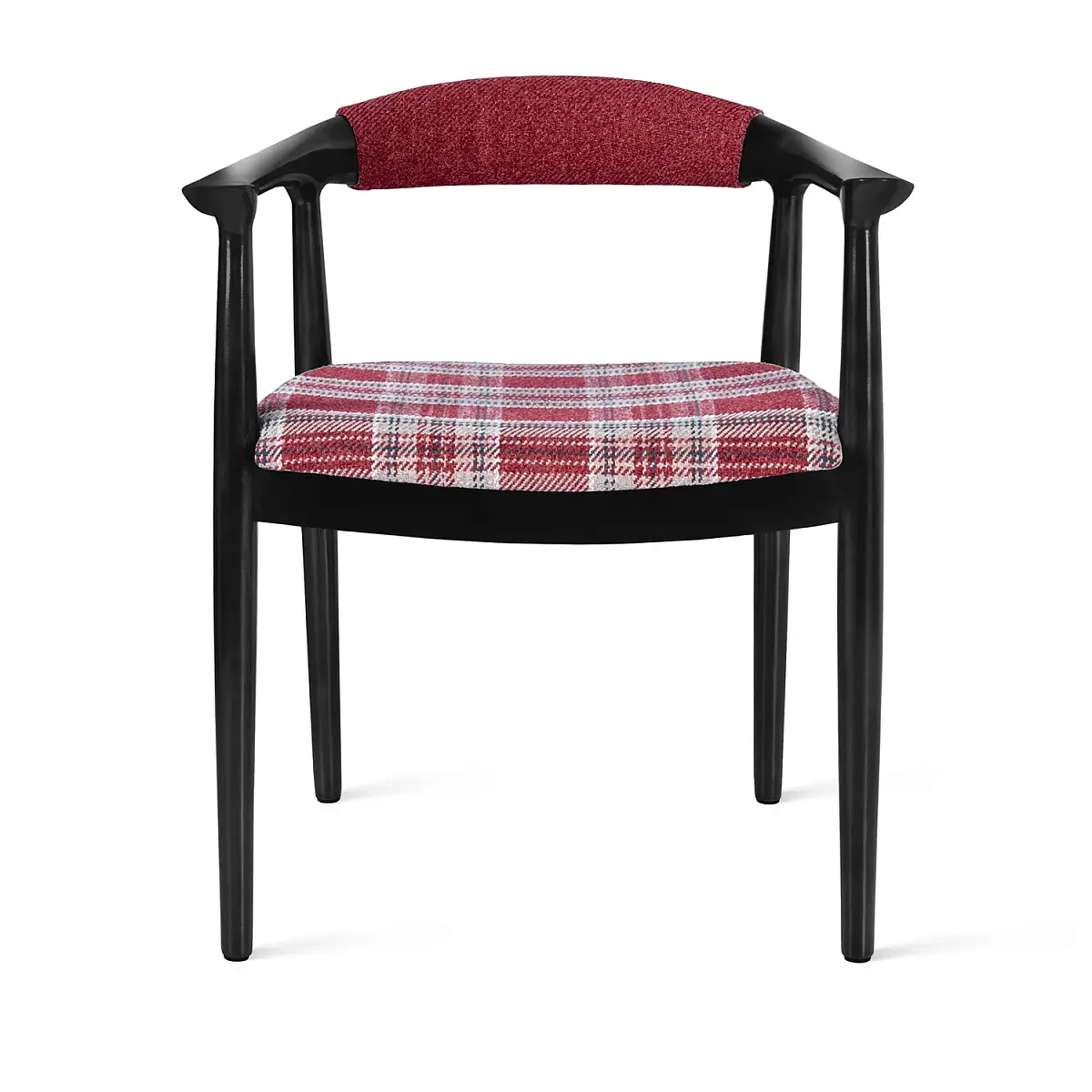 Стул Фьорд, каучуковое дерево лак венге, рогожка красный фото