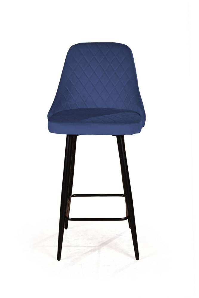 Стул полубарный William, комплект (2шт), бархат синий 29/ черный конус в интернет-магазине Top Concept